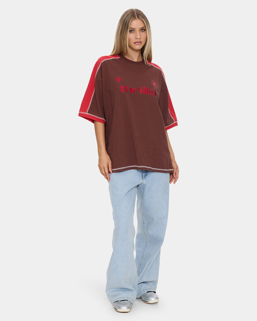 Womens Hot Short Panelled Oversized T-Shirt