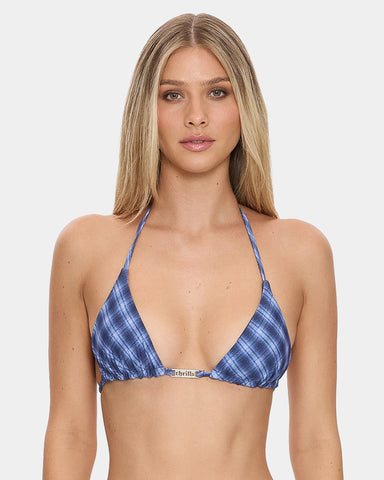 Womens High Speed Check String Bikini Top