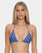 Womens High Speed Check String Bikini Top