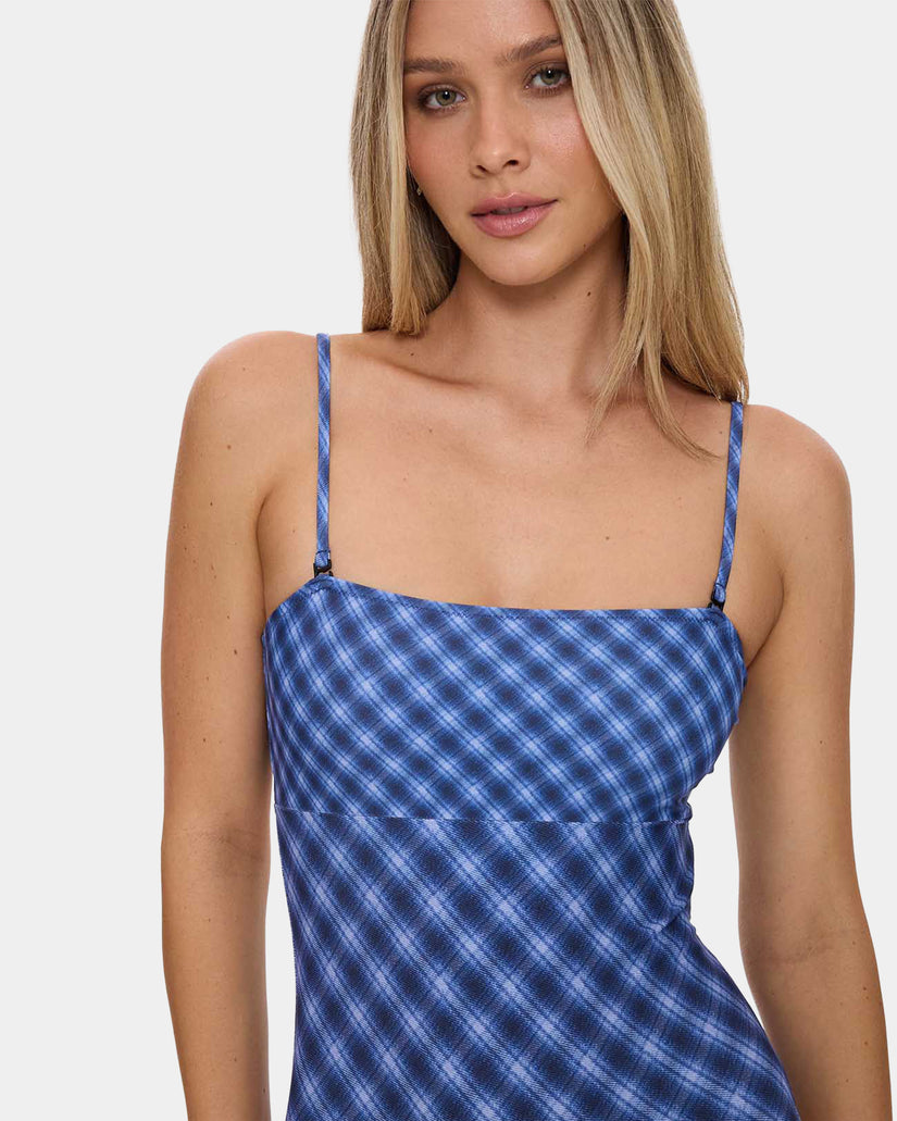 Womens High Speed Check String One Piece