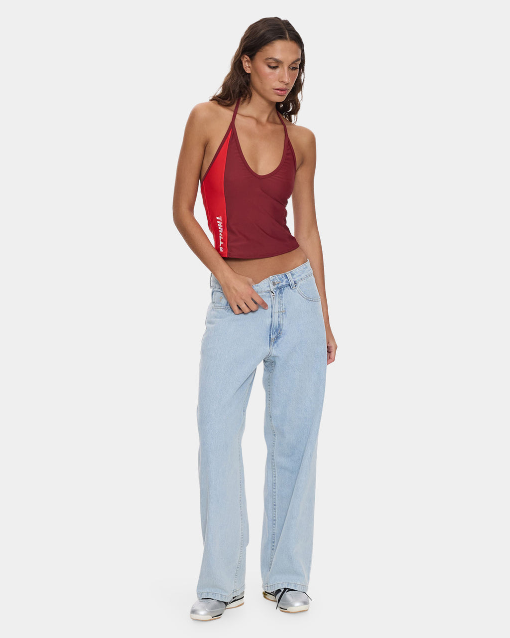 Womens Flash Back Halter Tank Top