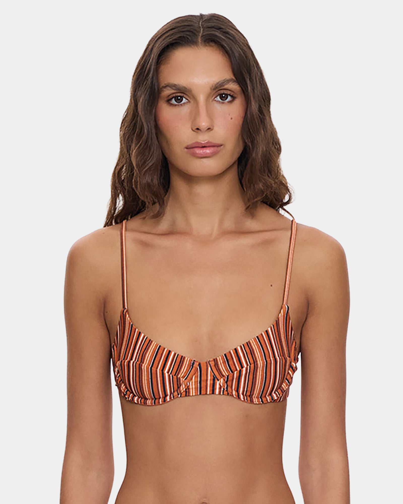 Womens Aftersun Stripe Underwire Bikini Top Womens Aftersun Stripe Underwire Bikini Top