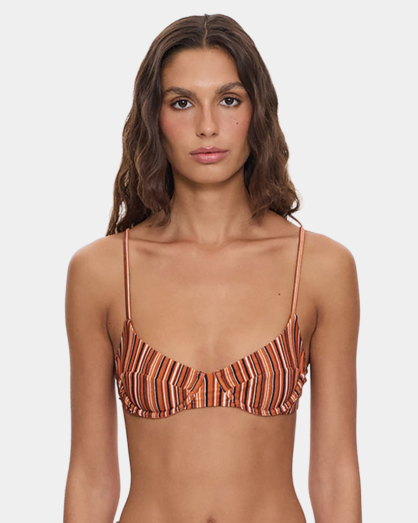 Womens Aftersun Stripe Underwire Bikini Top