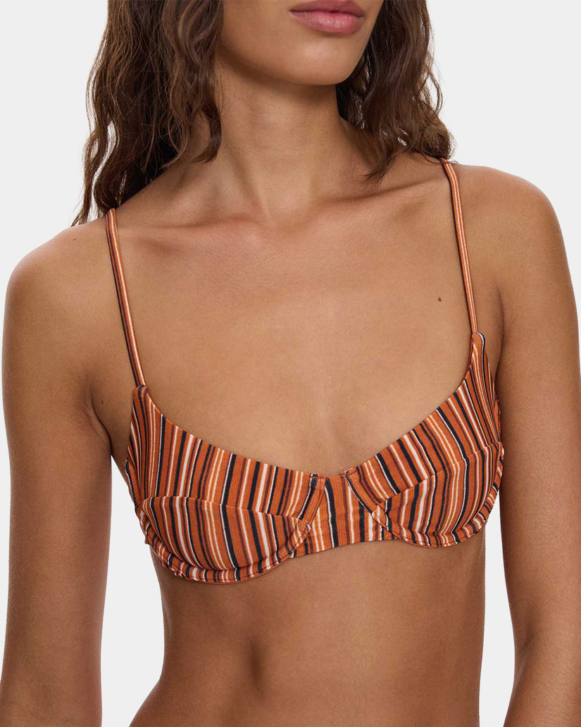 Womens Aftersun Stripe Underwire Bikini Top