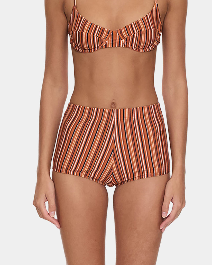 Womens After Sun Stripe Boy Leg Bikini Bottom