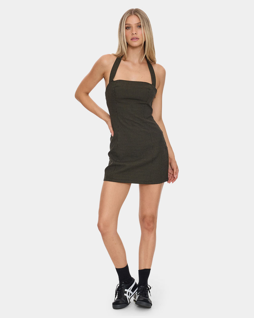 Womens Lost Control Halter Mini Dress