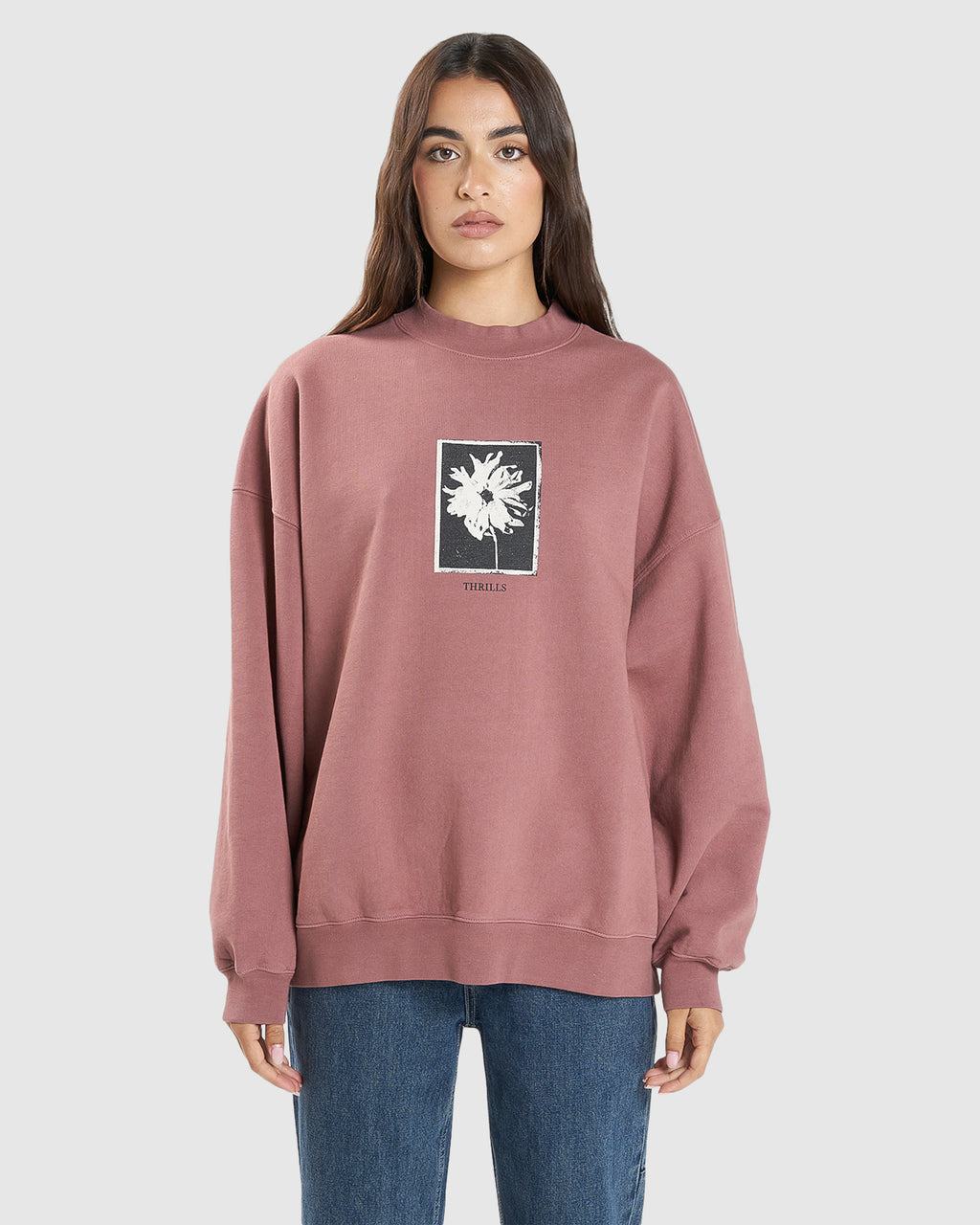 WOMENS DARK COSMOS COCOON PANEL CREW NECK