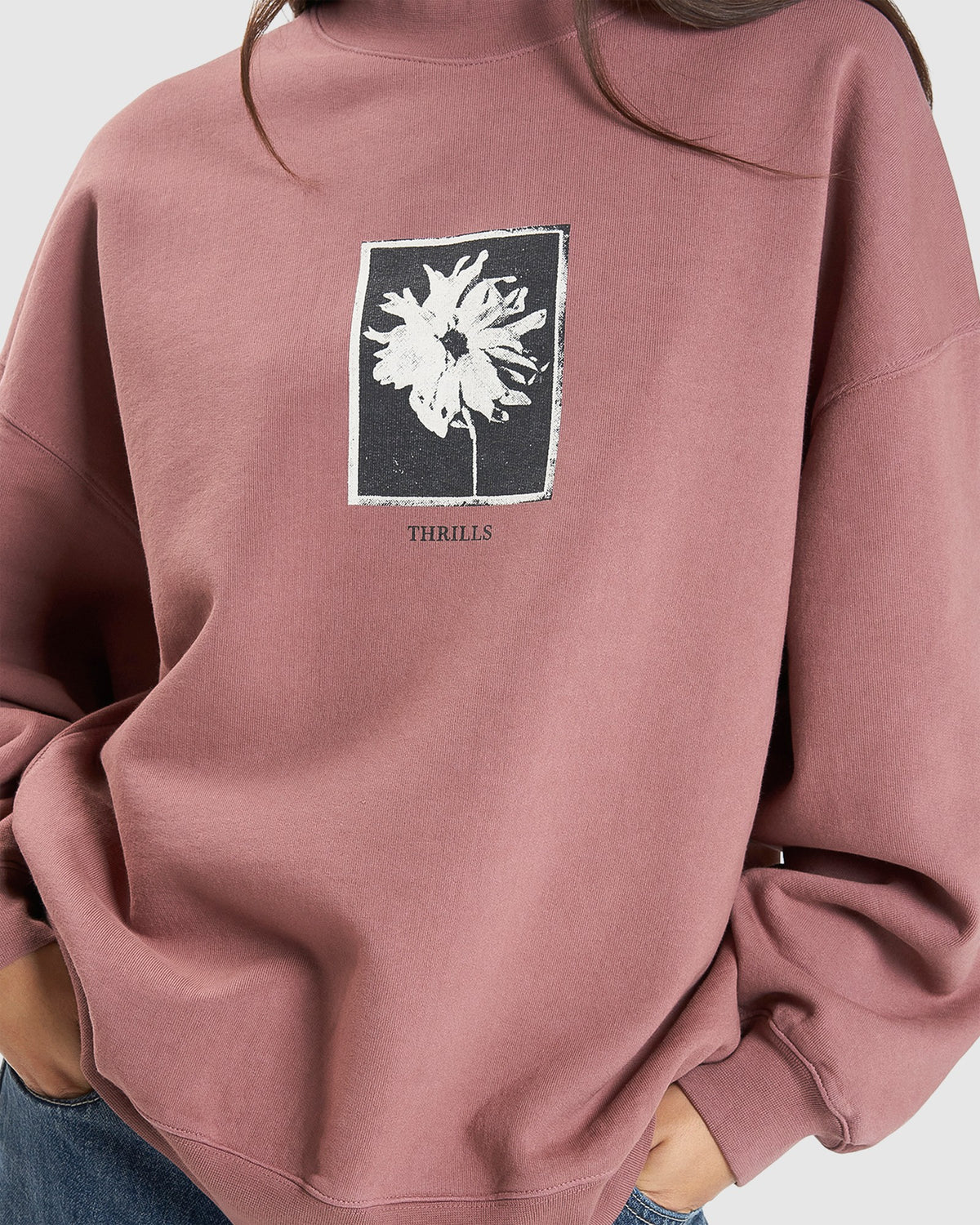 WOMENS DARK COSMOS COCOON PANEL CREW NECK