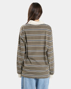 WOMENS LOGAN STRIPED RUGBY POLO SHIRT