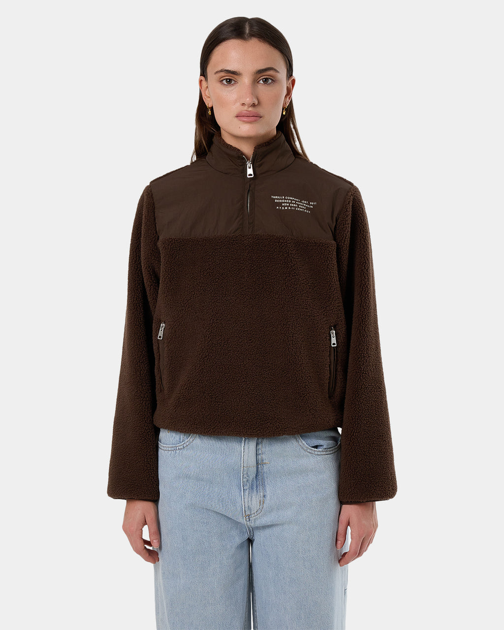 Womens Warm Down Polar Fleece Jumper