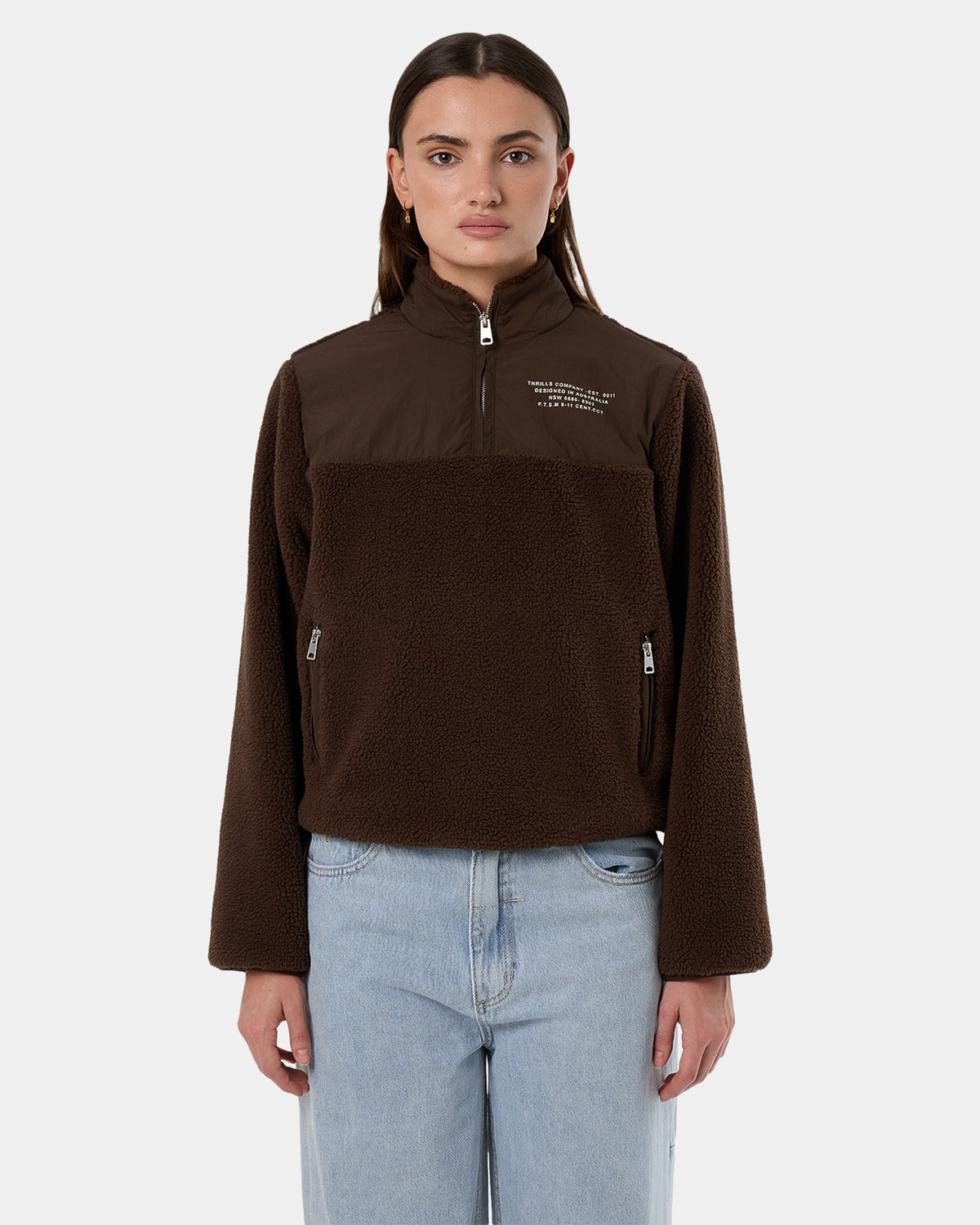 Womens Warm Down Polar Fleece Jumper