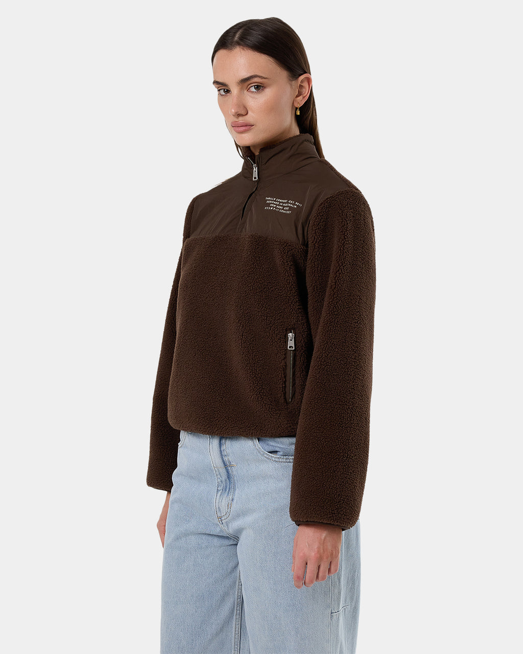 Womens Warm Down Polar Fleece Jumper