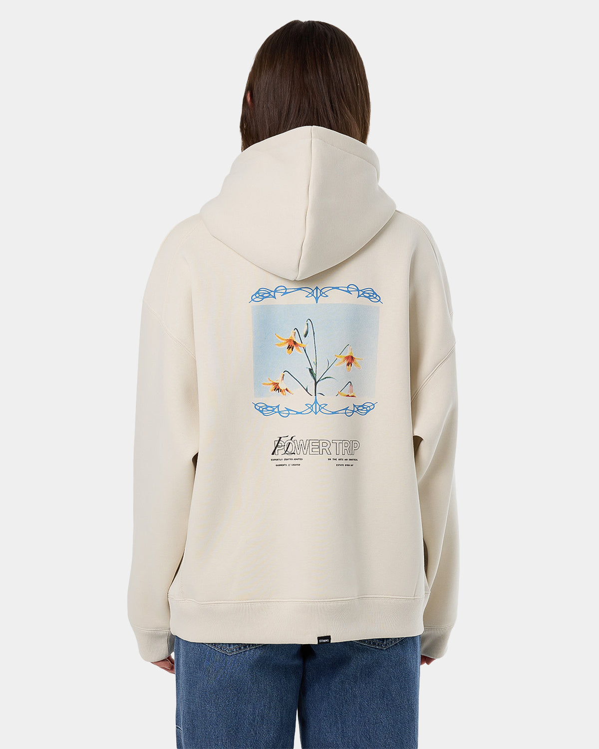 Womens Flower Trip Cocoon Panel Pullover Hoodie
