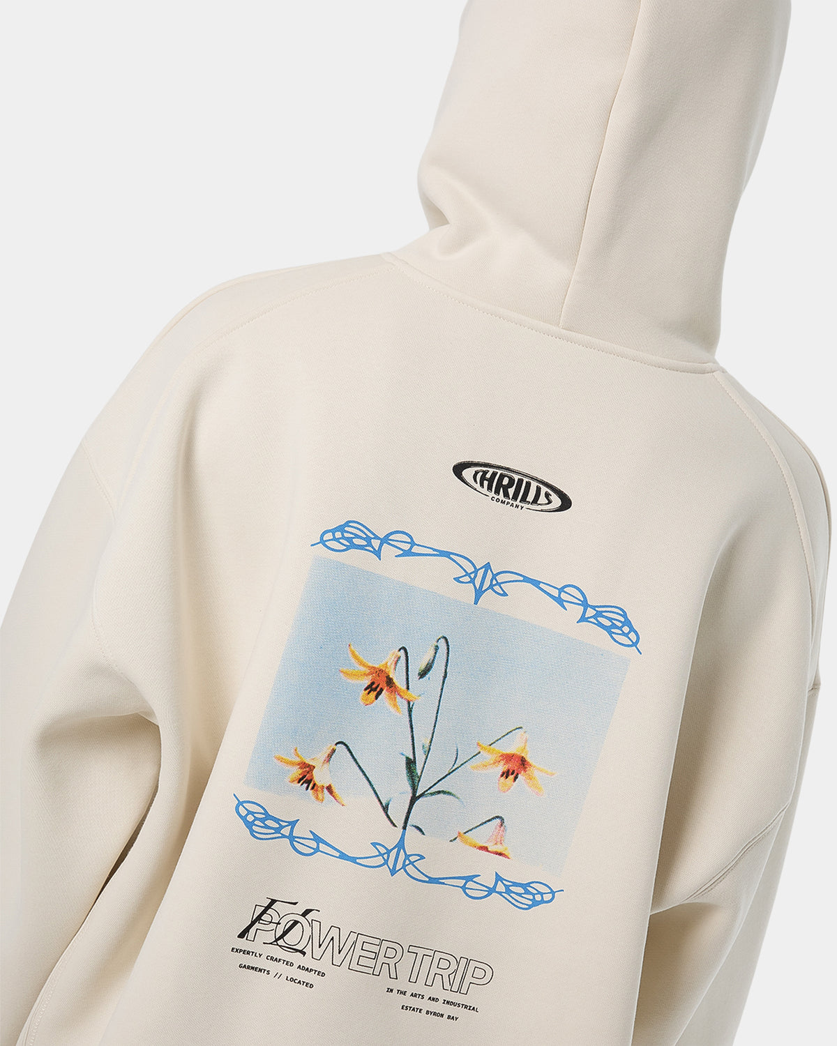 Womens Flower Trip Cocoon Panel Pullover Hoodie