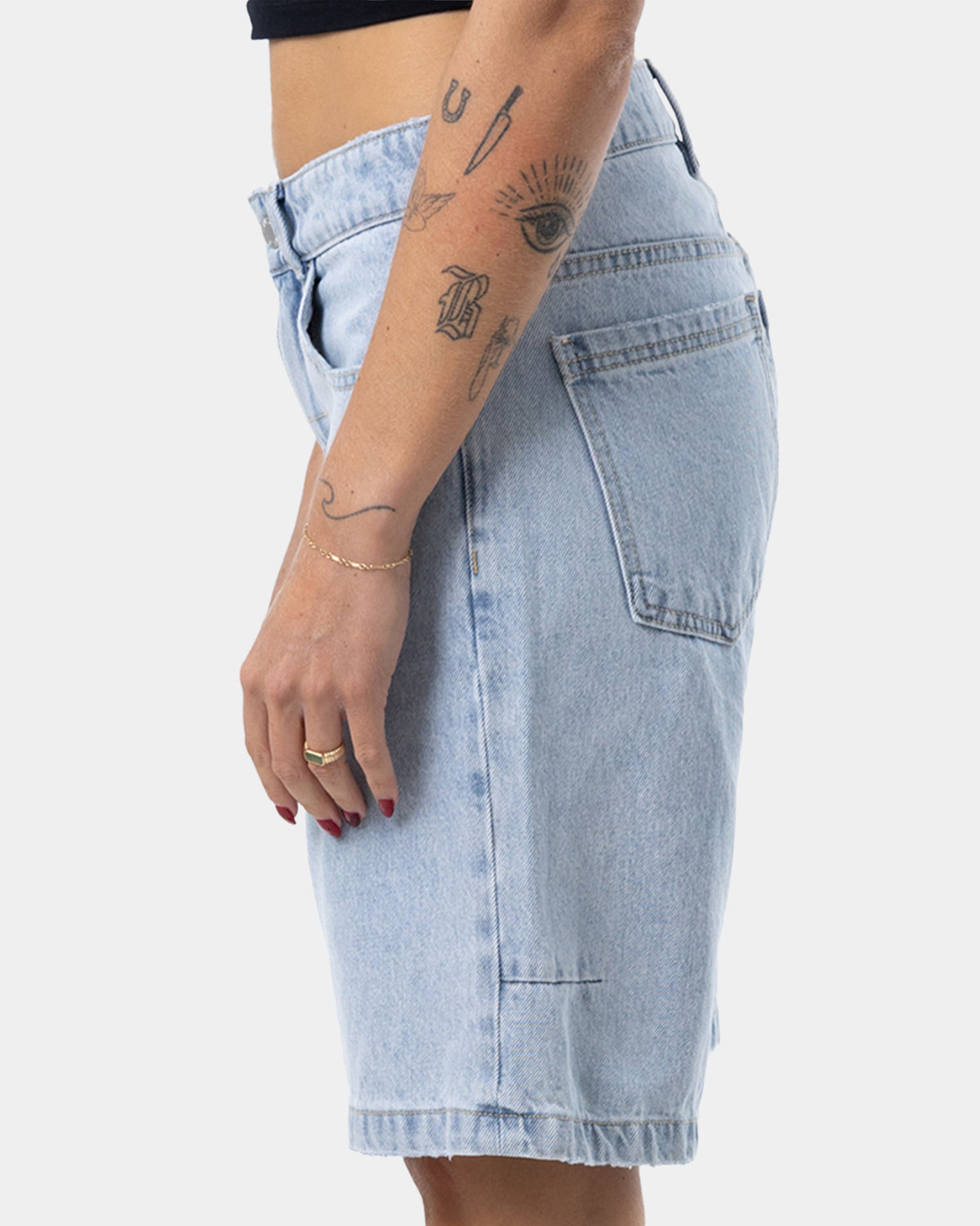 Womens Reagan Fortune Favours Slouch Denim Shorts