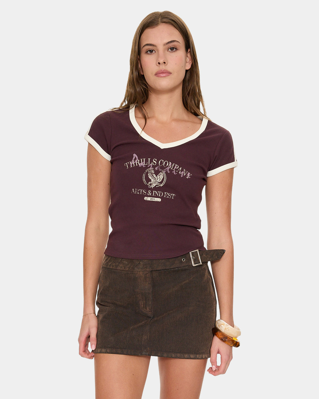 HERITAGE TRACK V NECK CLUB TEE 13A
