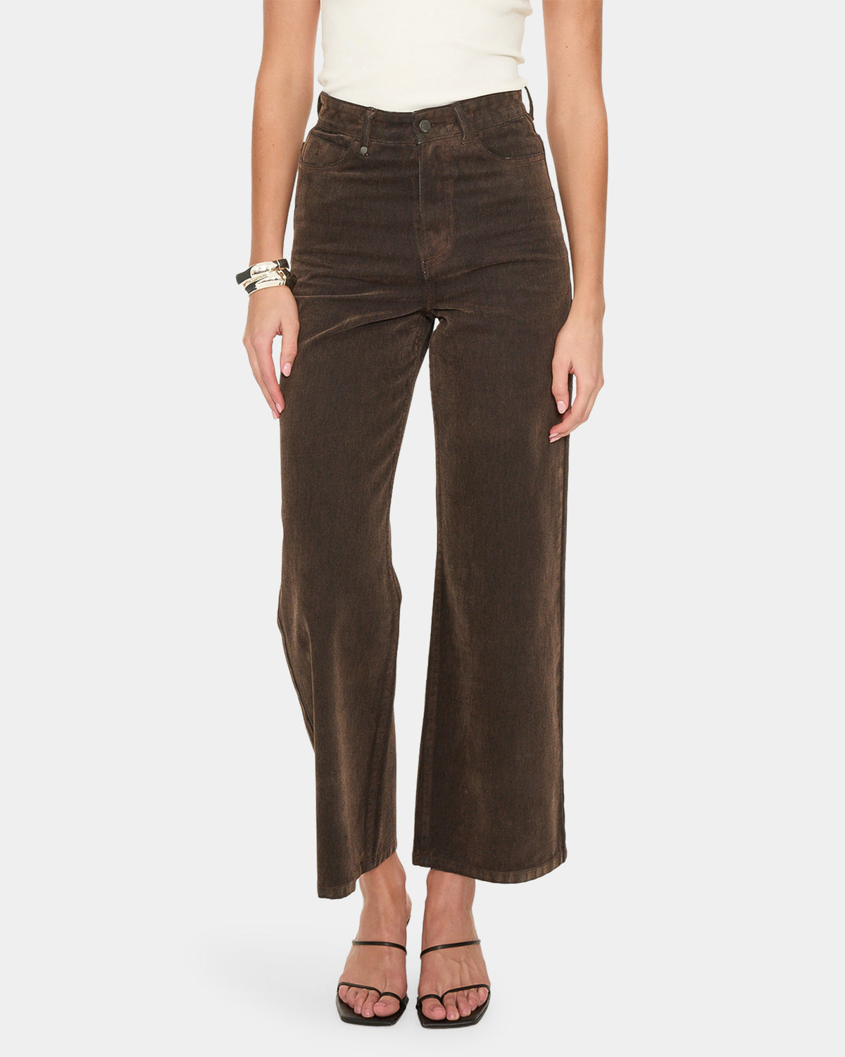 HOLLY HIGH RISE FLOCKED DENIM JEAN 5DC