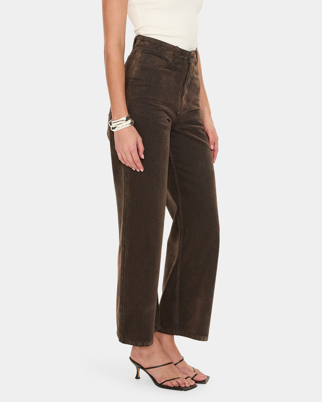 HOLLY HIGH RISE FLOCKED DENIM JEAN 5DC