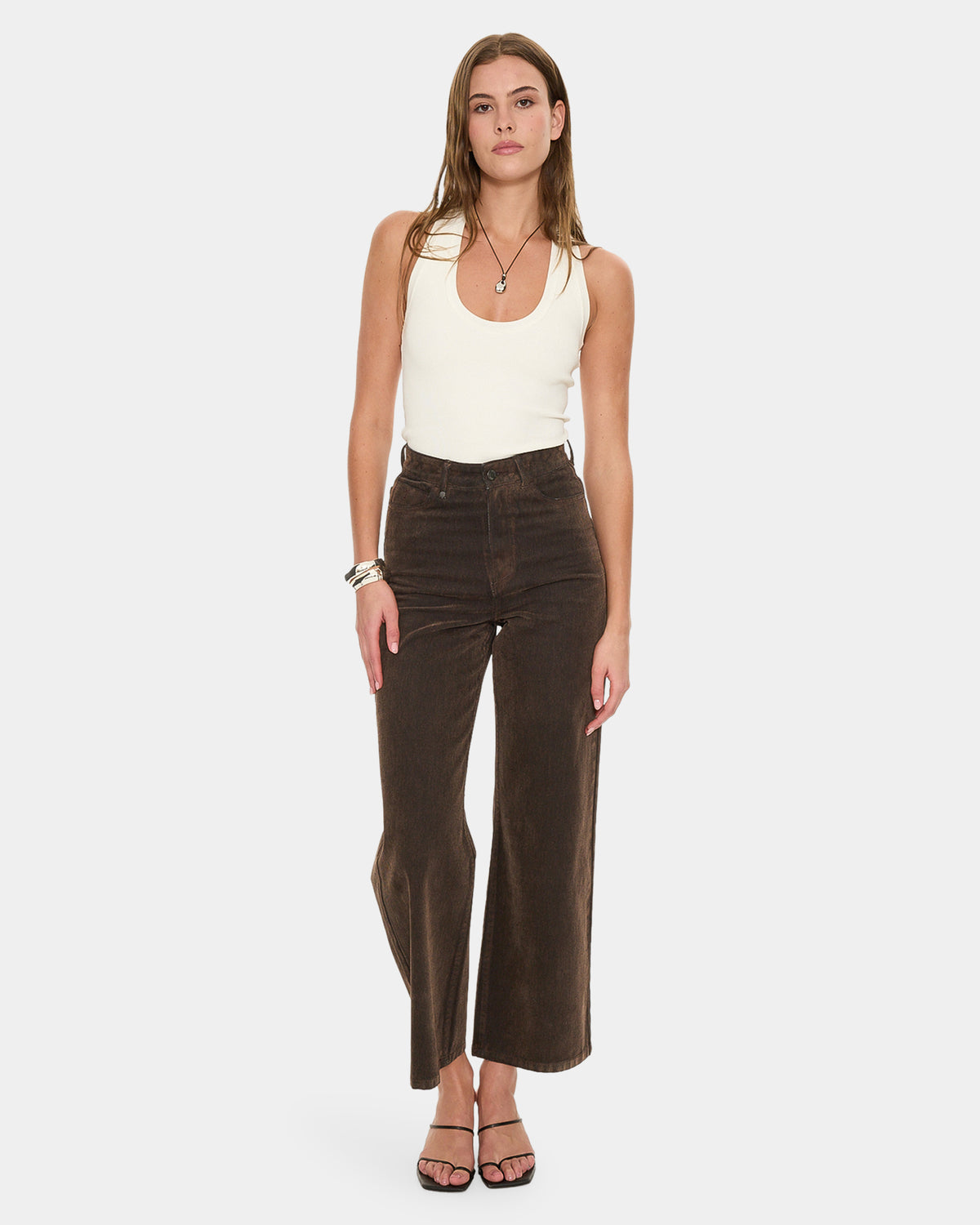 HOLLY HIGH RISE FLOCKED DENIM JEAN 5DC
