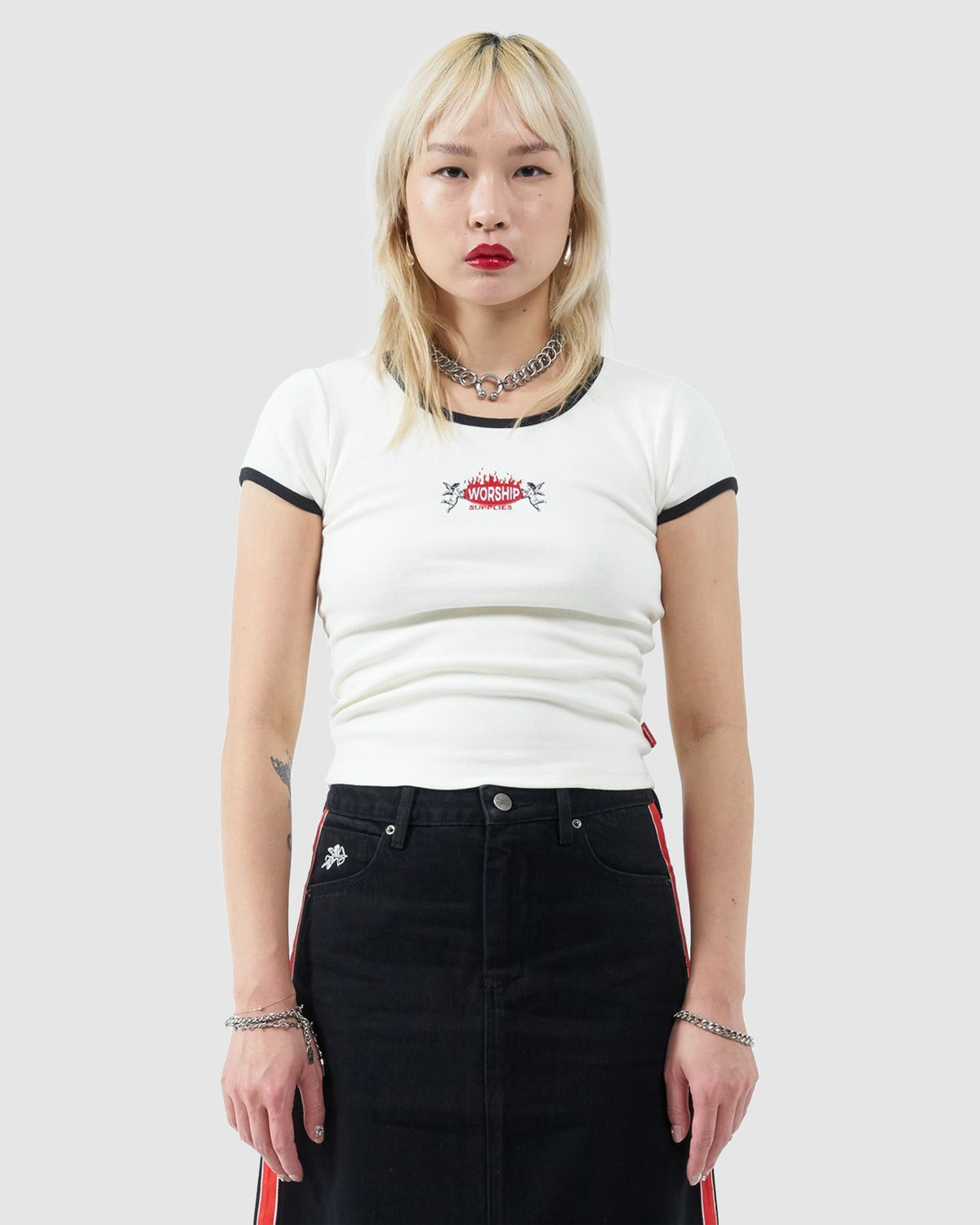 Womens Hot Plate Slim Ringer T-Shirt