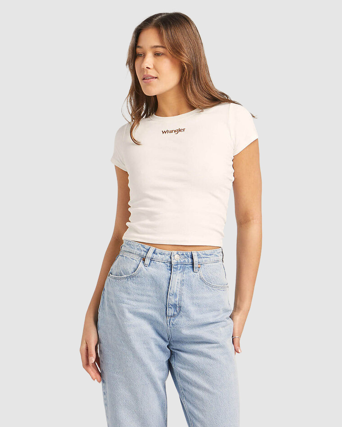 WOMENS STAPLE RIB VINTAGE WHITE T-SHIRT