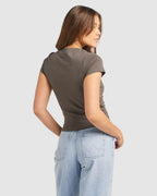 WOMENS STAPLE RIB TANK SLATE