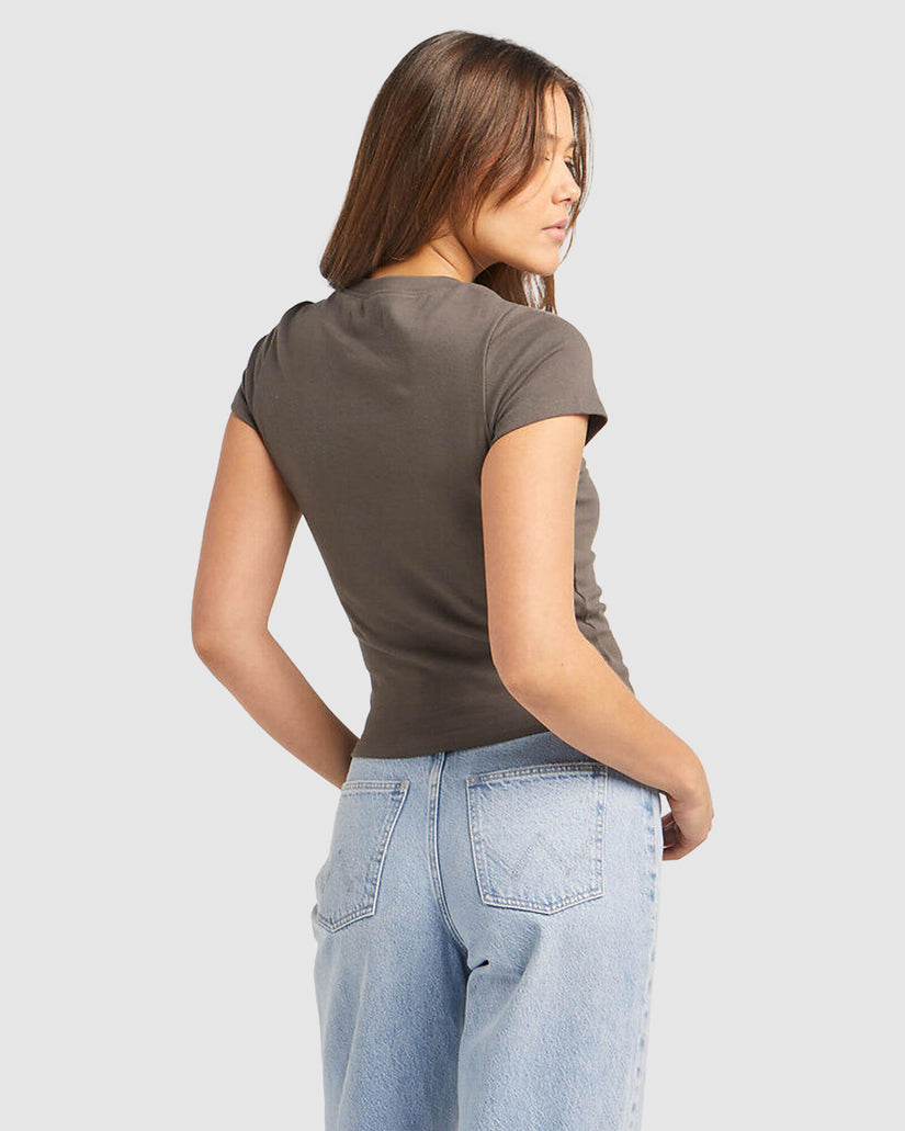 WOMENS STAPLE RIB TANK SLATE