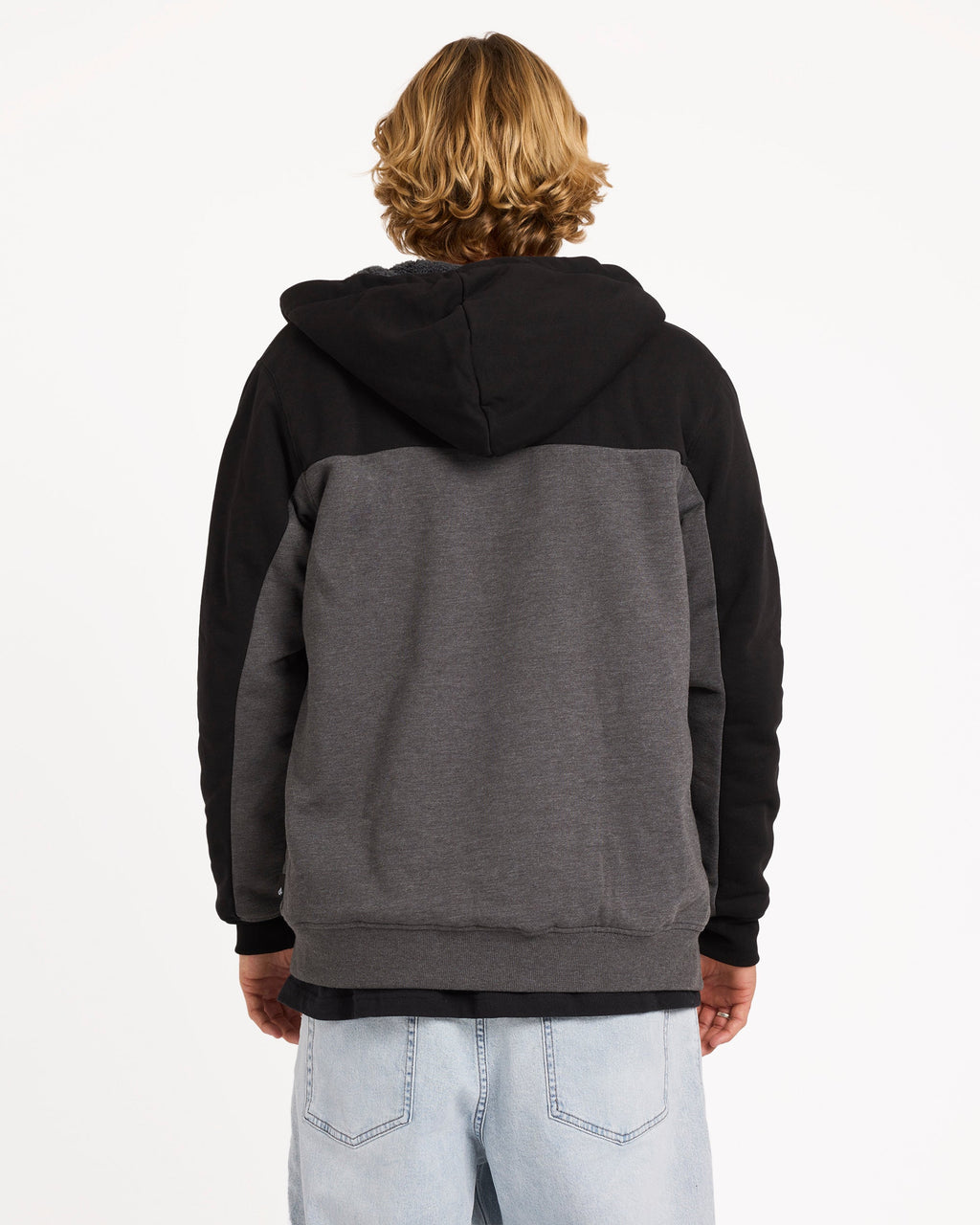 Mens Division Lined Zip Up Hoodie