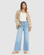 Womens Free Fall Indigo Denim Jeans