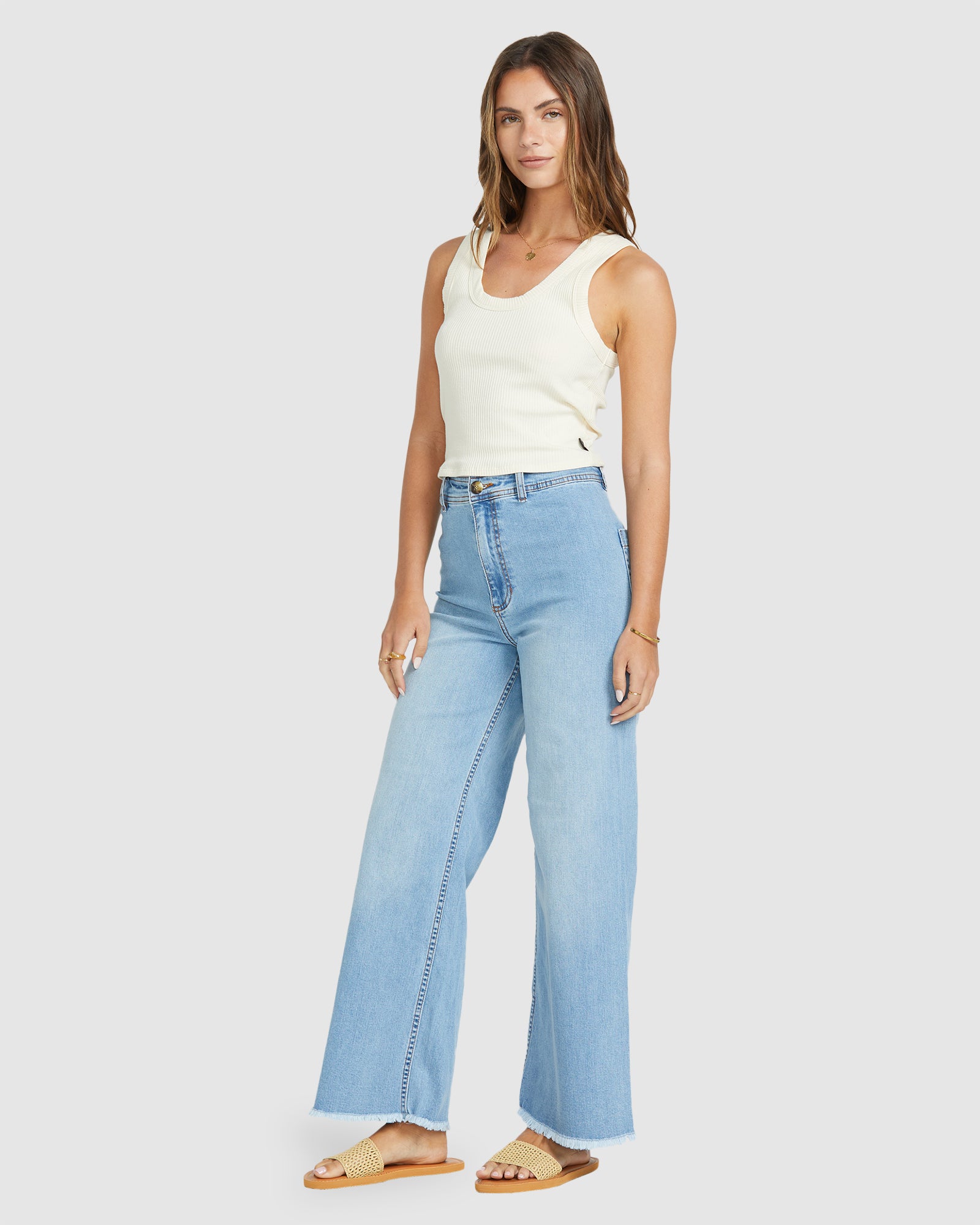 Womens Free Fall Indigo Denim Jeans