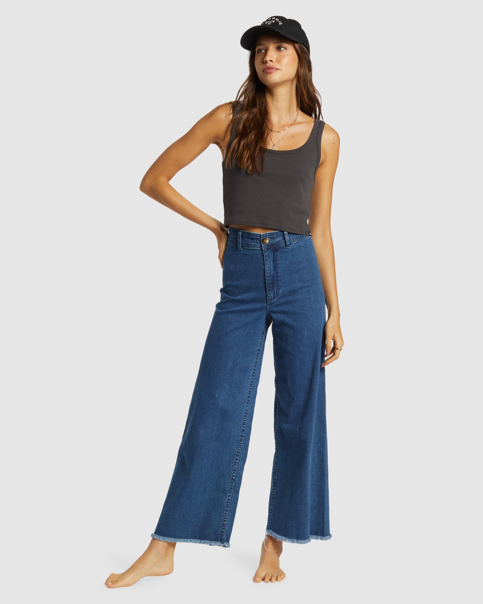 Womens Free Fall Indigo Wide Leg Denim Jeans Australia