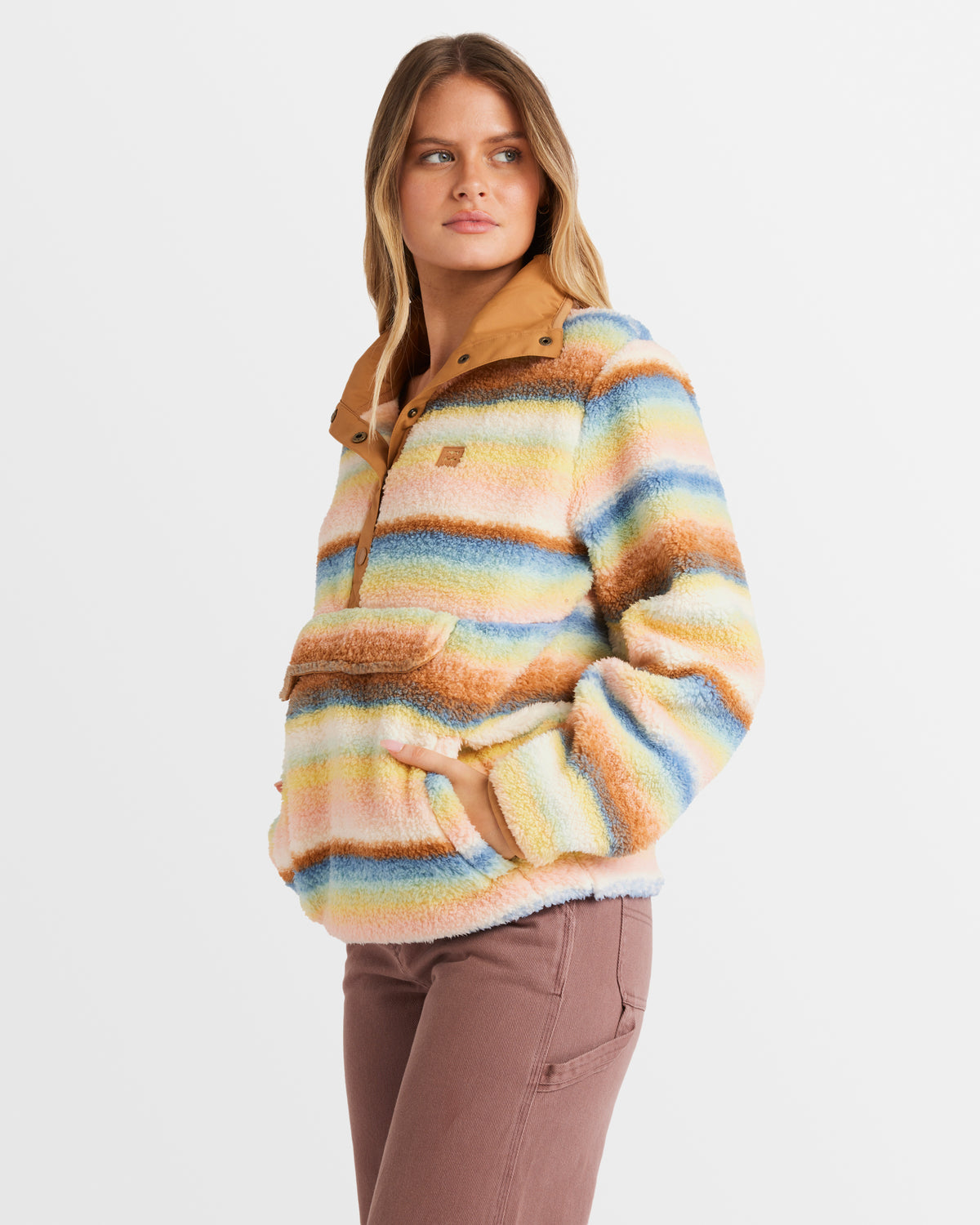Billabong Womens Switchback Quarter Zip Fleece - BLUE SHADOW