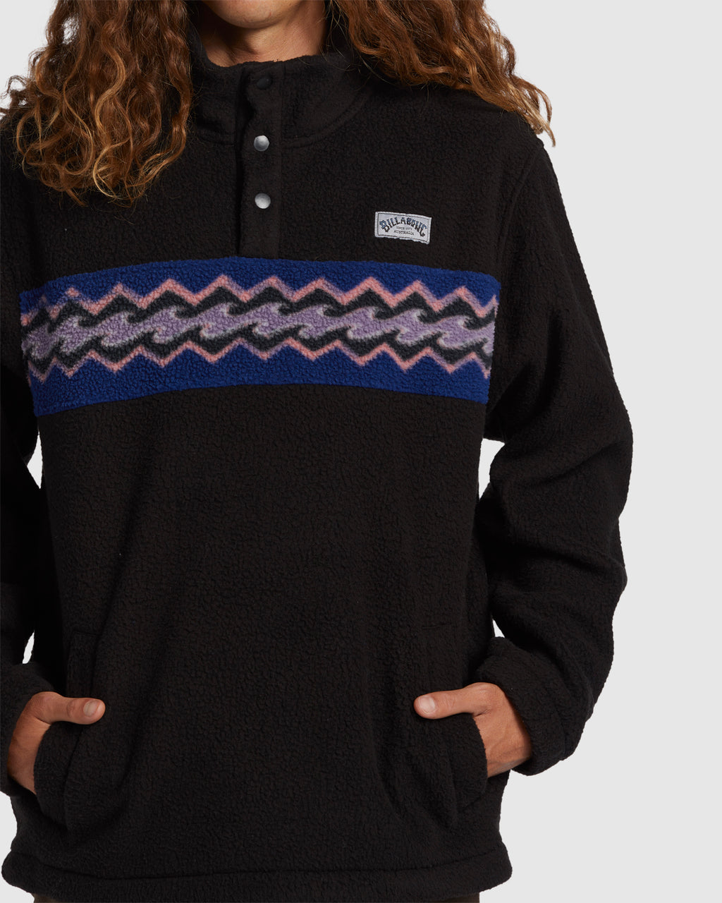 Mens A/Div Boundary Mock Snap Fleece Jumper