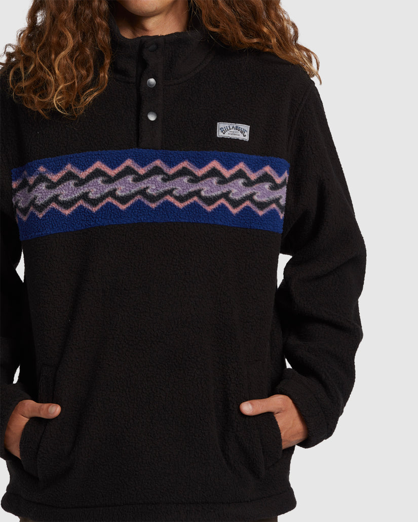 Mens A/Div Boundary Mock Snap Fleece Jumper