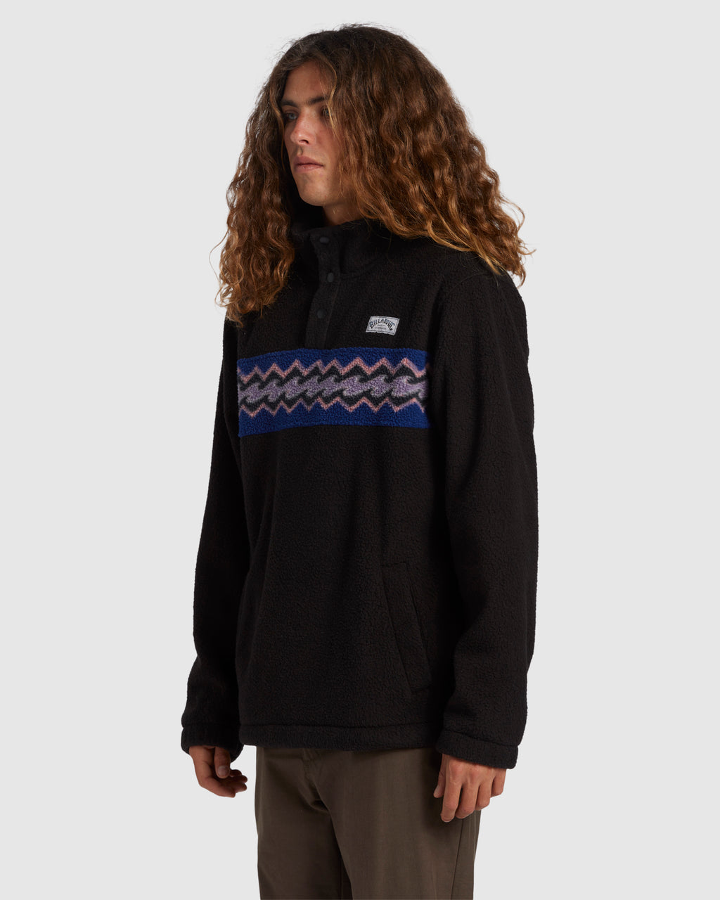 Mens A/Div Boundary Mock Snap Fleece Jumper