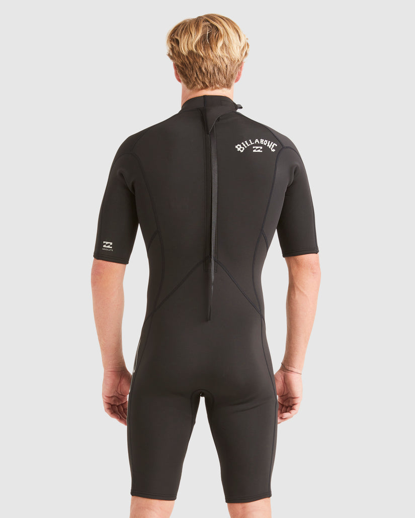 Mens 2/2mm Absolute Back Zip Short Sleeve Springsuit