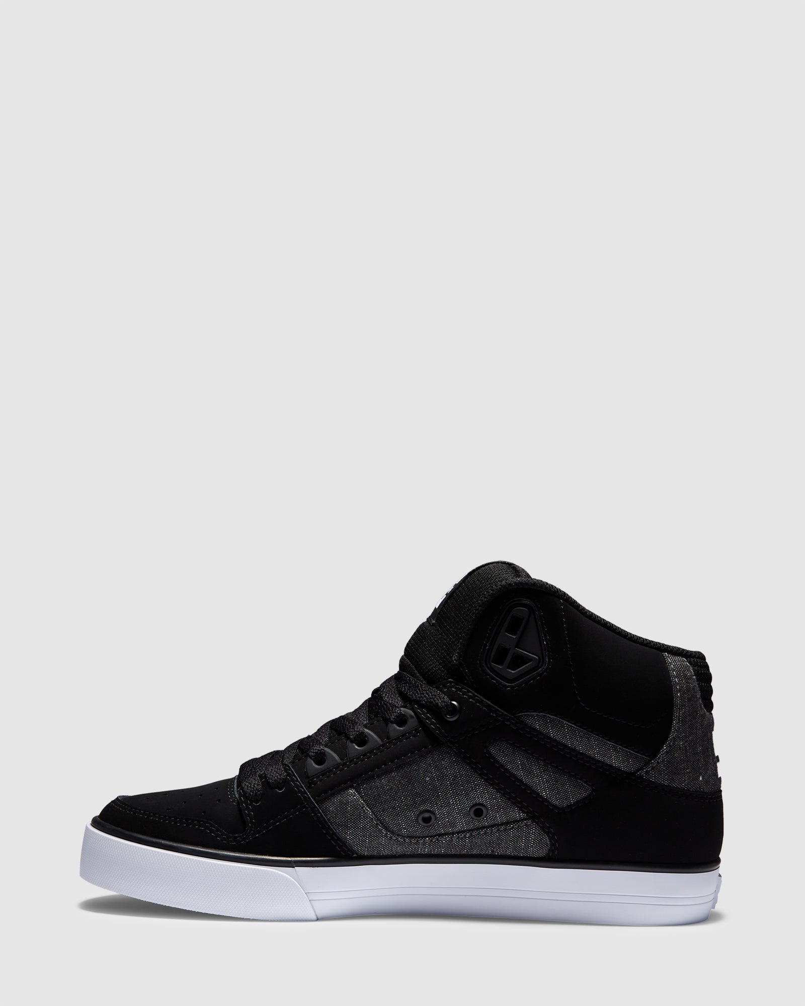 black high top skate shoes