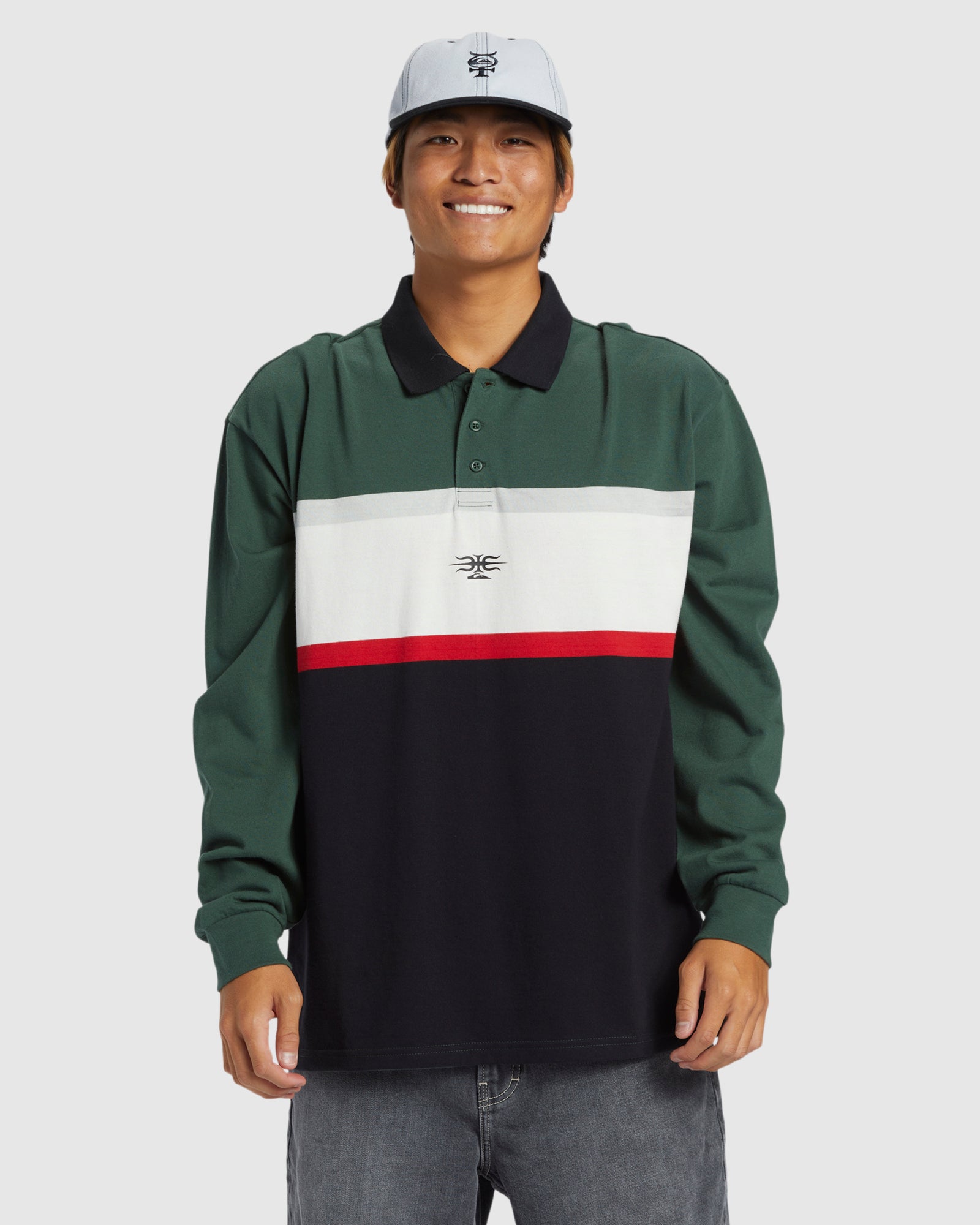 Mens Mercury Rugby Long Sleeve Polo Shirt