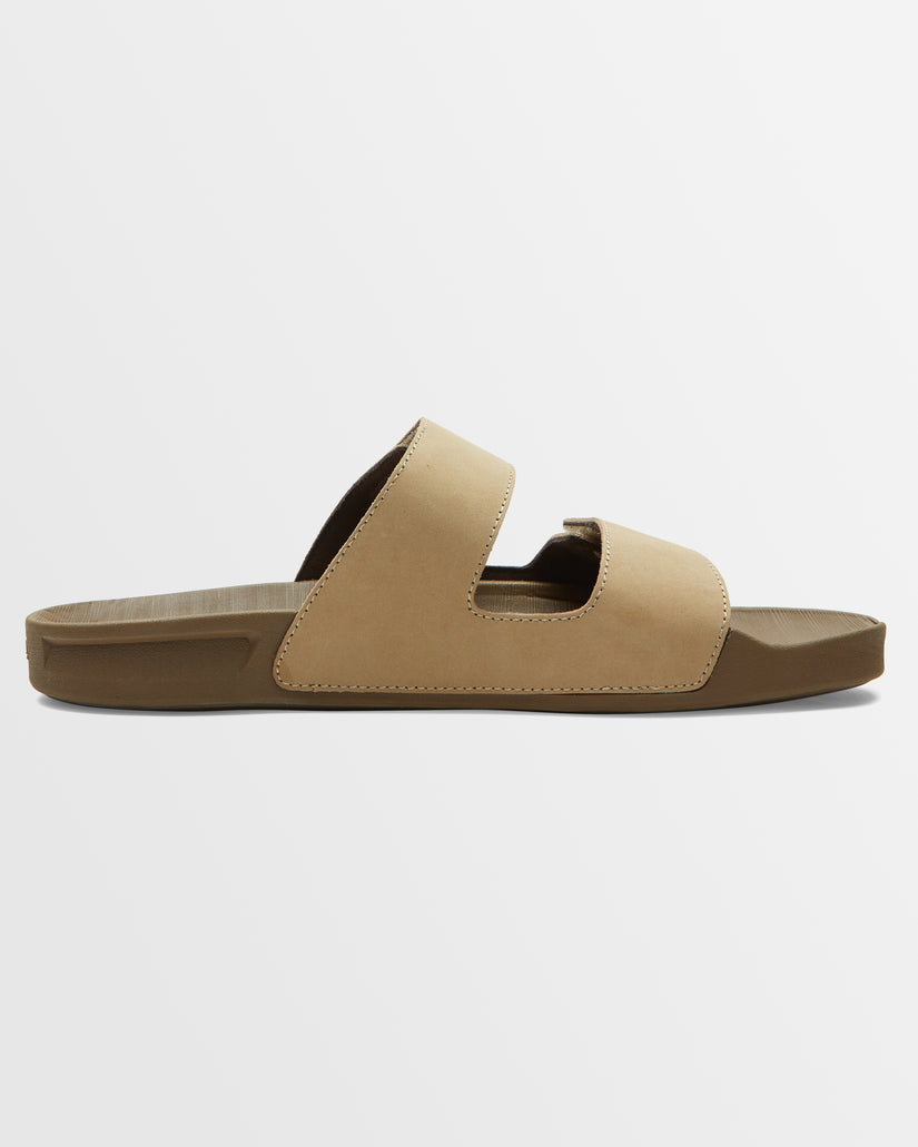 Mens Rivi Leather Double Adjust Slides