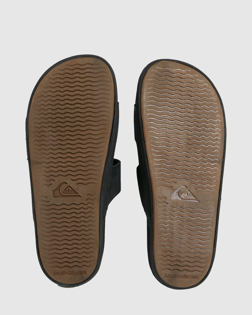 Mens Rivi Leather Double Adjust Slides