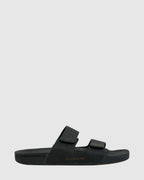 Mens Rivi Leather Double Adjust Slides