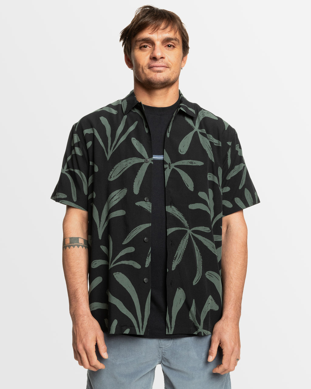 Mens Abstract Island Short Sleeve Shirt