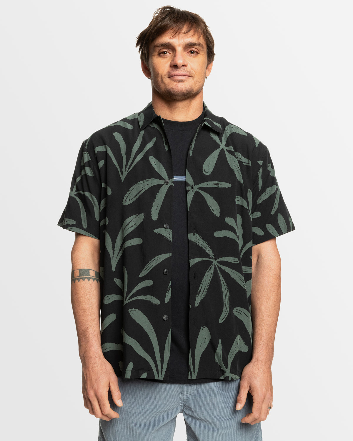 Mens Abstract Island Short Sleeve Shirt