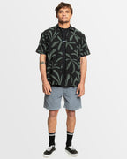 Mens Abstract Island Short Sleeve Shirt