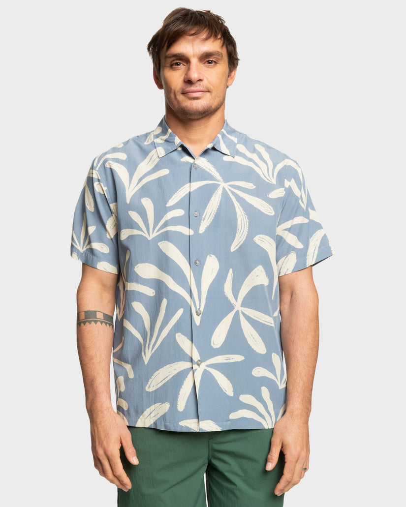 Mens Abstract Island Short Sleeve Shirt