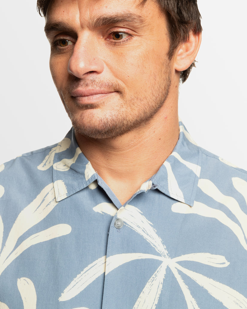 Mens Abstract Island Short Sleeve Shirt