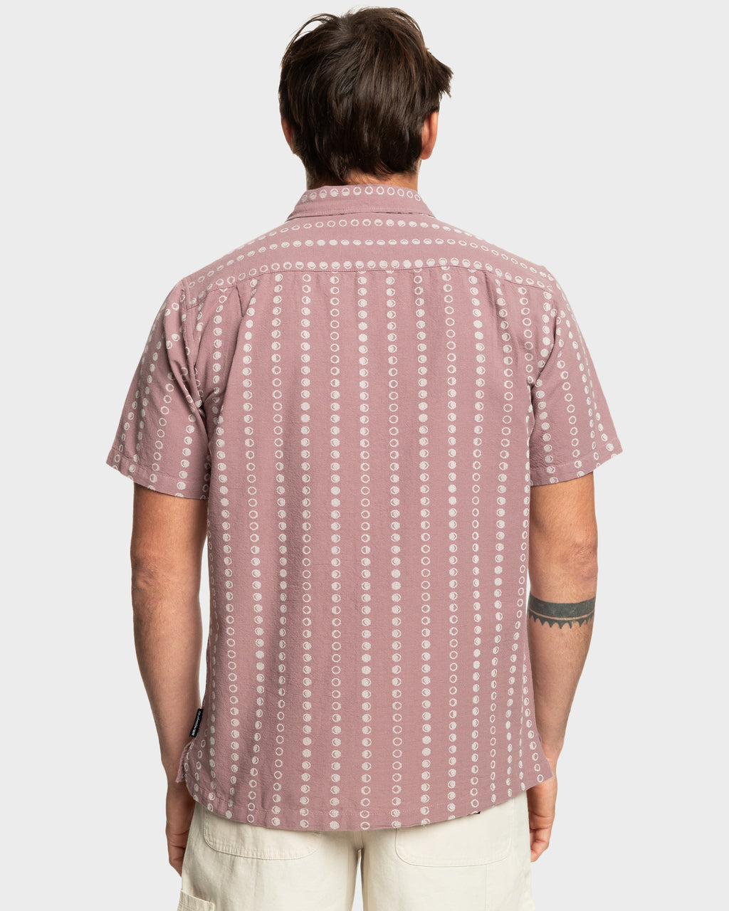 Mens Lunar Phases Casual Short Sleeve Shirt