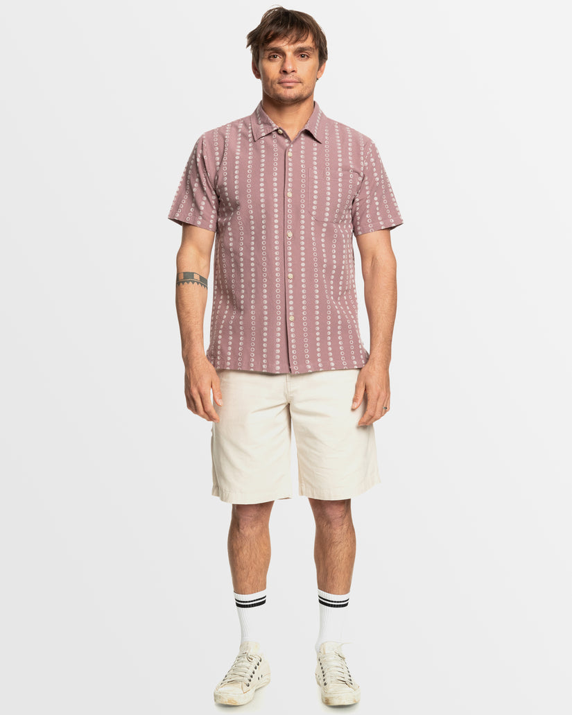 Mens Lunar Phases Casual Short Sleeve Shirt