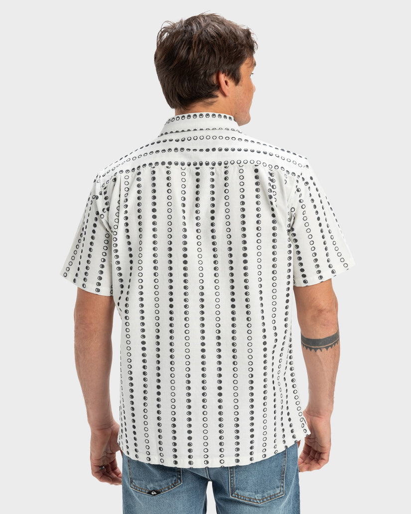 Mens Lunar Phases Casual Short Sleeve Shirt