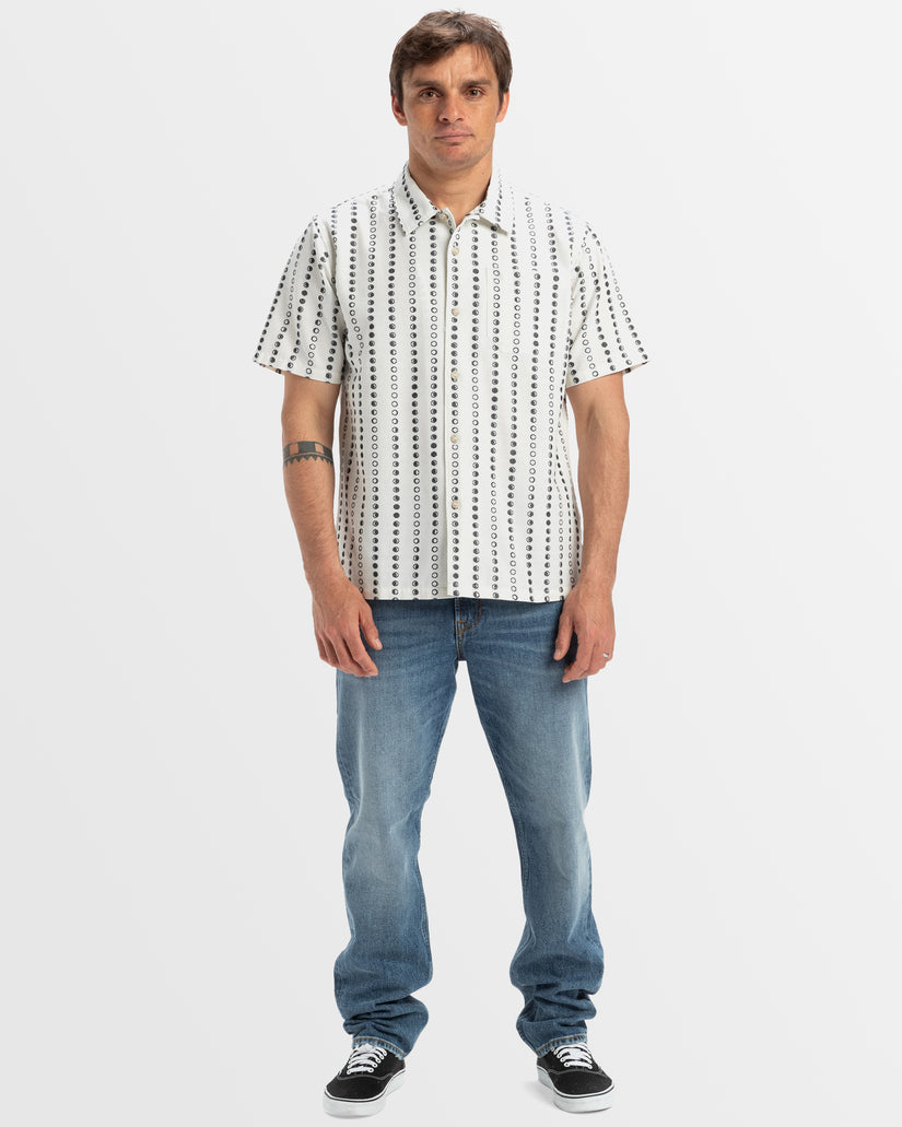 Mens Lunar Phases Casual Short Sleeve Shirt